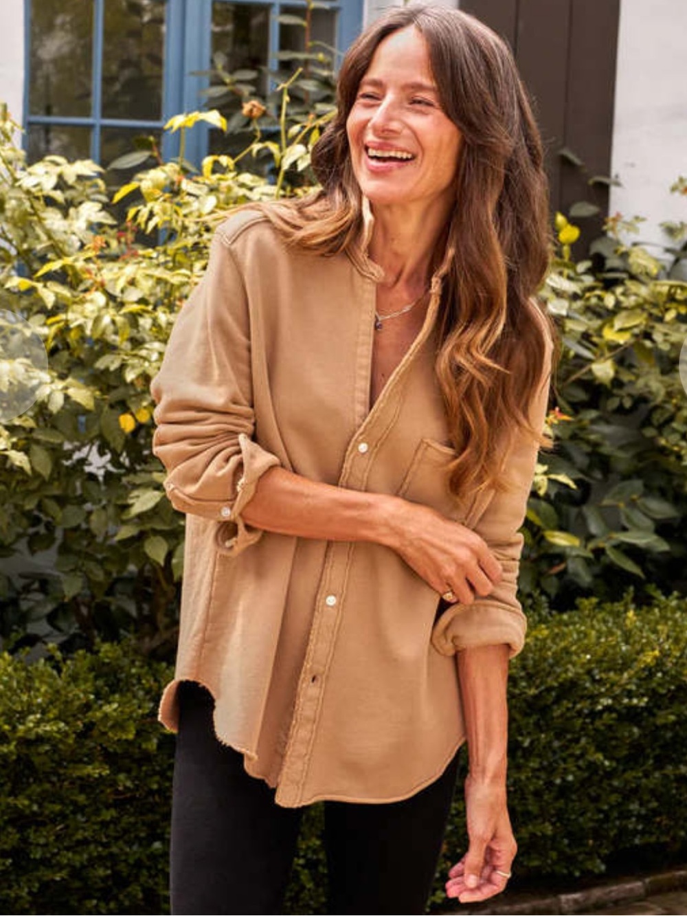 Frank & Eileen EILEEN Sweatshirt Button-Up Camel S